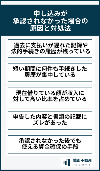 申し込みが承認されなかった場合の原因と対処法